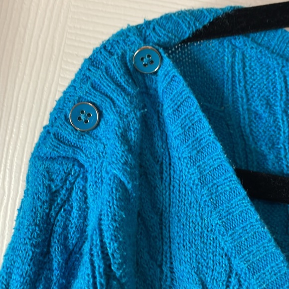 Old Navy boat neck cable knit sweater cerulean blue - Picture 3 of 5